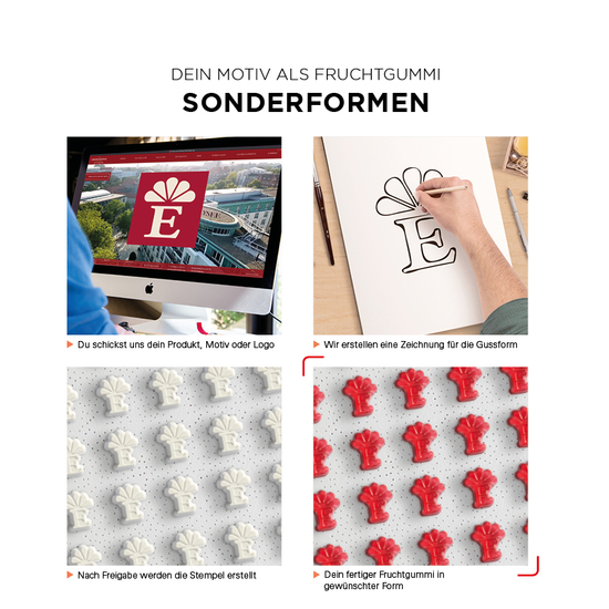 Minitüte Sonderform, 10 g, Folie weiß, Fruchtgummi , 10 % Fruchtsaftanteil