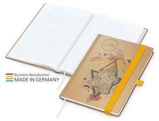 Notizbuch Match-Book White Bestseller A5 Natura braun-individuell, gelb