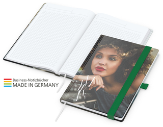 Notizbuch Match-Book White Bestseller A5 Cover-Star gloss-individuell, grün