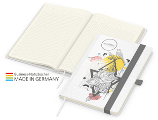 Notizbuch Match-Book Creme Beseller A4 Natura individuell, silbergrau
