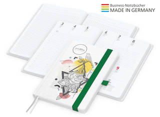 Buchkalender Match-Hybrid White Bestseller A4, Natura individuell, grün