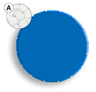 Super Mini Clic Clac Box 12 g Pfefferminztabletten weiß PMS Process Blue