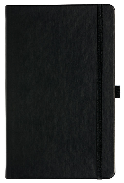 Notizbuch Style Medium im Format 13x21cm, Inhalt kariert, Einband Slinky in der Farbe Black