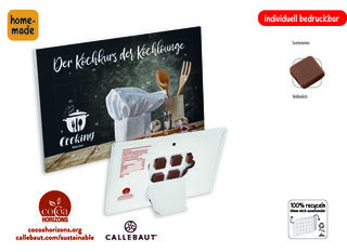 Countdown-Eventkalender Tischkalender,   24 Stück Callebaut Vollmilch Schokolade Kalender
